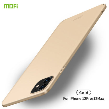 For iPhone 12 / 12 Pro MOFI Frosted PC Ultra-thin Hard Case(Gold) - iPhone 12 / 12 Pro Cases by MOFI | Online Shopping UK | buy2fix