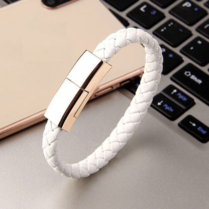 XJ-28 3A USB to 8 Pin Creative Bracelet Data Cable, Cable Length: 22.5cm(White) - Multifunction Cable by buy2fix | Online Shopping UK | buy2fix