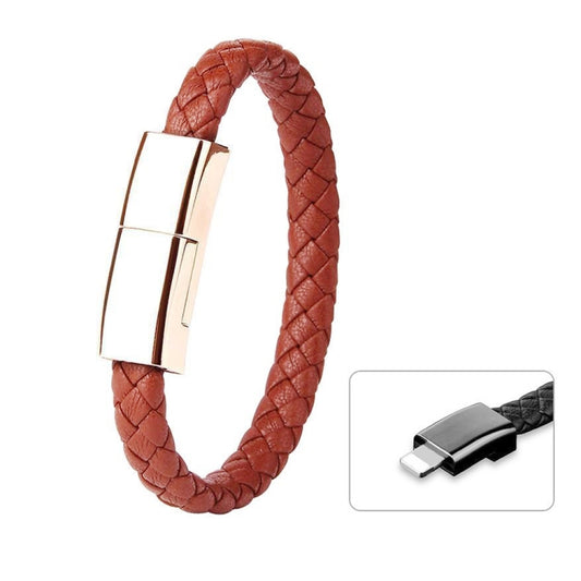 XJ-28 3A USB to 8 Pin Creative Bracelet Data Cable, Cable Length: 22.5cm(Brown) - Multifunction Cable by buy2fix | Online Shopping UK | buy2fix