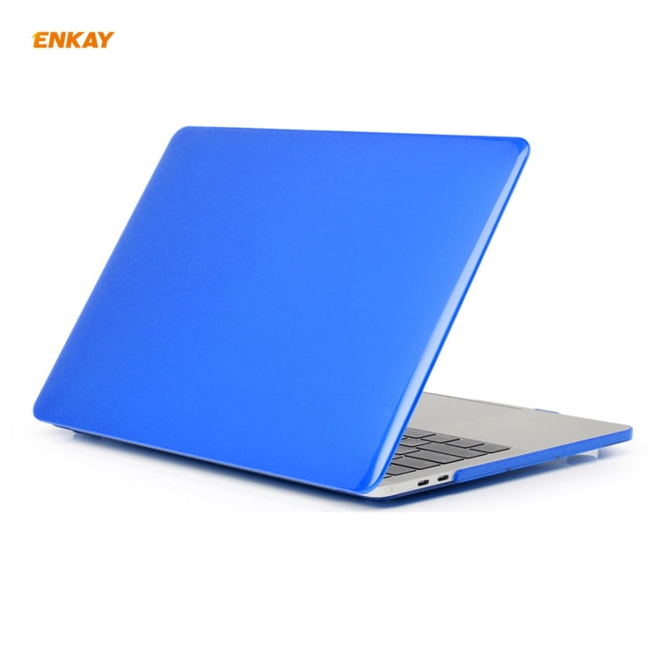 ENKAY 3 in 1 Crystal Laptop Protective Case + EU Version TPU Keyboard Film + Anti-dust Plugs Set for MacBook Pro 13.3 inch A1708 (without Touch Bar)(Dark Blue) - MacBook Pro Cases by ENKAY | Online Shopping UK | buy2fix