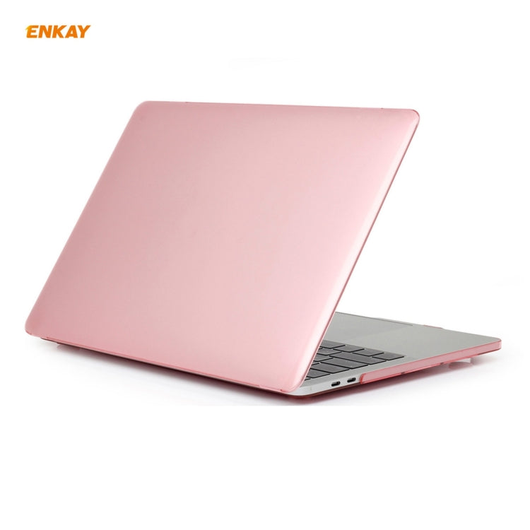 ENKAY 3 in 1 Crystal Laptop Protective Case + EU Version TPU Keyboard Film + Anti-dust Plugs Set for MacBook Pro 13.3 inch A1708 (without Touch Bar)(Pink) - MacBook Pro Cases by ENKAY | Online Shopping UK | buy2fix