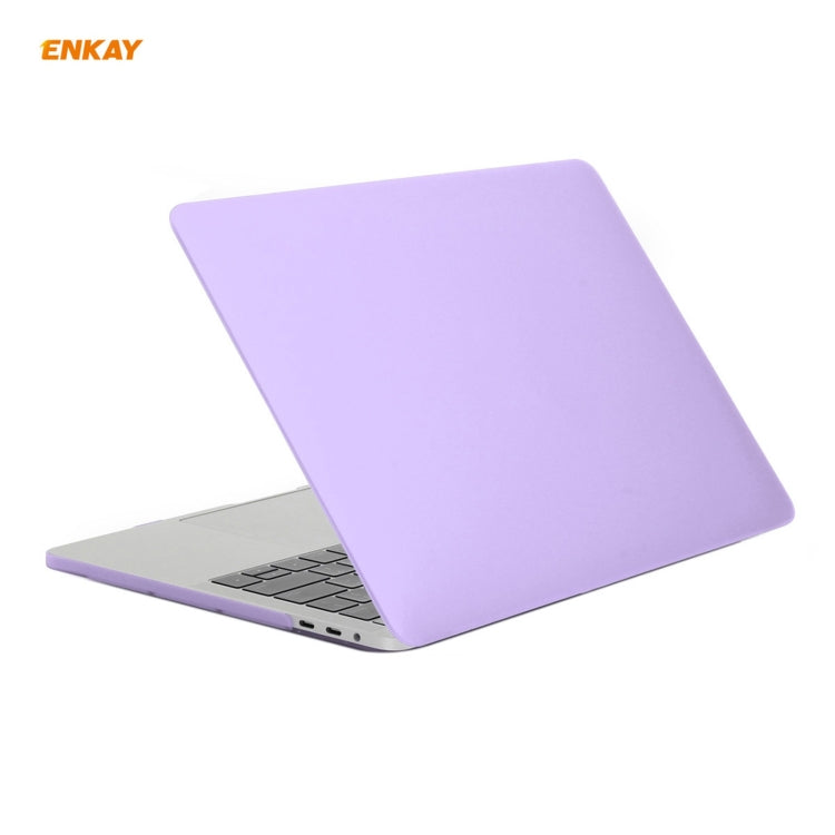 ENKAY 3 in 1 Matte Laptop Protective Case + US Version TPU Keyboard Film + Anti-dust Plugs Set for MacBook Pro 13.3 inch A1708 (without Touch Bar)(Purple) - MacBook Pro Cases by ENKAY | Online Shopping UK | buy2fix