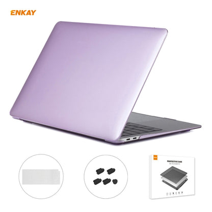 For MacBook Air 13.3 inch A2179 & A2337 2020 ENKAY 3 in 1 Crystal Laptop Protective Case + EU Version TPU Keyboard Film + Anti-dust Plugs Set(Purple) - MacBook Air Cases by ENKAY | Online Shopping UK | buy2fix