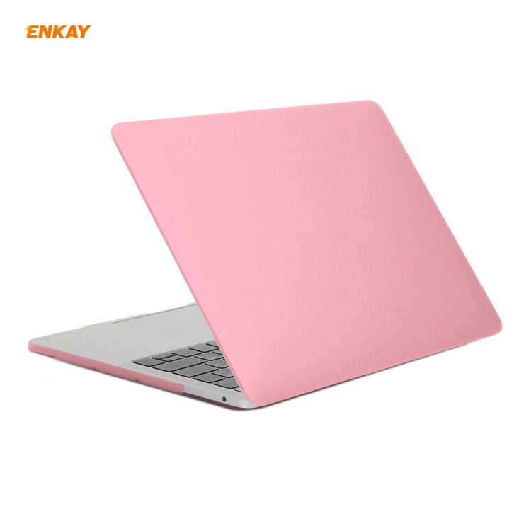 ENKAY 3 in 1 Matte Laptop Protective Case + EU Version TPU Keyboard Film + Anti-dust Plugs Set for MacBook Pro 13.3 inch A2251 & A2289 & A2338 (with Touch Bar)(Pink) - MacBook Pro Cases by ENKAY | Online Shopping UK | buy2fix