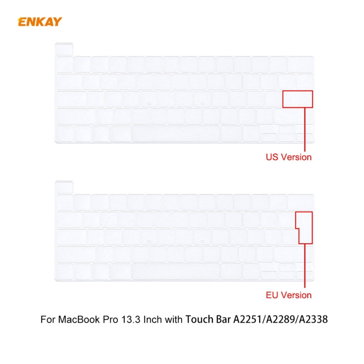 ENKAY 3 in 1 Matte Laptop Protective Case + EU Version TPU Keyboard Film + Anti-dust Plugs Set for MacBook Pro 13.3 inch A2251 & A2289 & A2338 (with Touch Bar)(Purple) - MacBook Pro Cases by ENKAY | Online Shopping UK | buy2fix