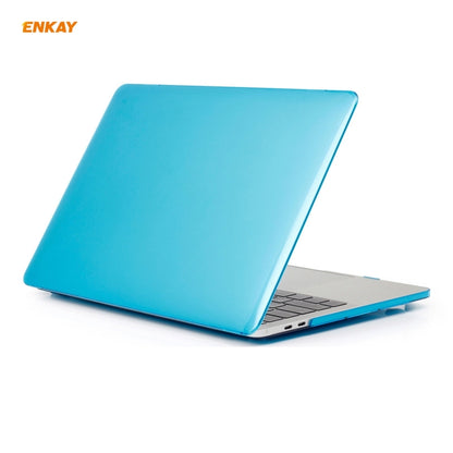 ENKAY 3 in 1 Crystal Laptop Protective Case + EU Version TPU Keyboard Film + Anti-dust Plugs Set for MacBook Pro 16 inch A2141 (with Touch Bar)(Light Blue) - MacBook Pro Cases by ENKAY | Online Shopping UK | buy2fix