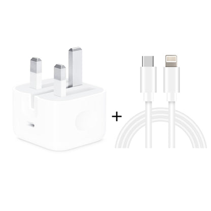 A2344 20W PD 3.0 Type-C / USB-C Folding Travel Charger + USB-C / Type-C to 8 Pin Fast Charging Data Cable Set, UK Plug, Length: 2m - USB Charger by buy2fix | Online Shopping UK | buy2fix