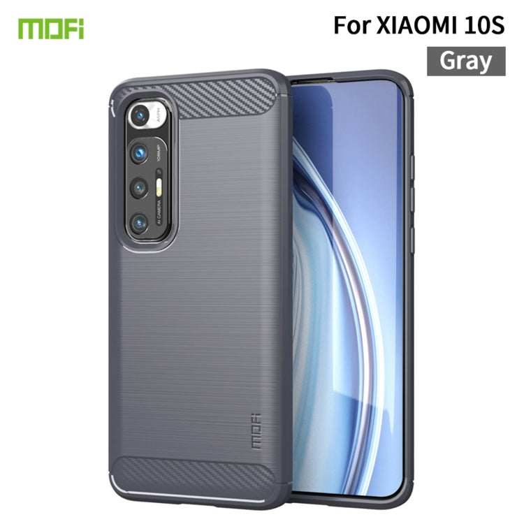 For?Xiaomi Mi 10S MOFI Gentleness Series Brushed Texture Carbon Fiber Soft TPU Case(Grey) - Xiaomi Cases by MOFI | Online Shopping UK | buy2fix