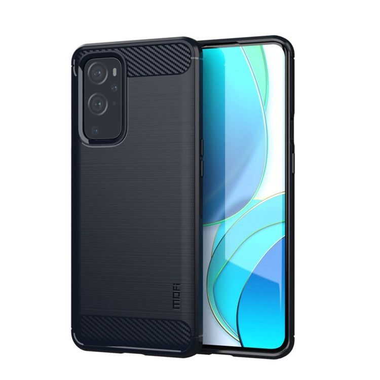 For OnePlus 9 MOFI Gentleness Series Brushed Texture Carbon Fiber Soft TPU Case(Blue) - OnePlus Cases by MOFI | Online Shopping UK | buy2fix