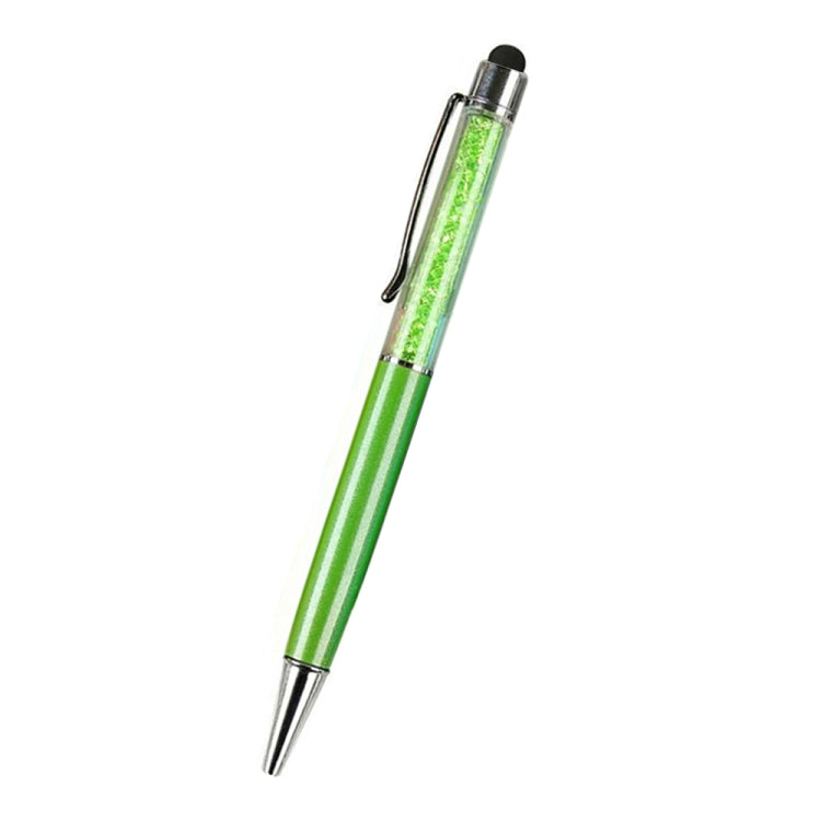 AT-22  2 in 1 Universal Flash Diamond Decoration Capacitance Pen Stylus Ballpoint Pen(Green) - Stylus Pen by buy2fix | Online Shopping UK | buy2fix