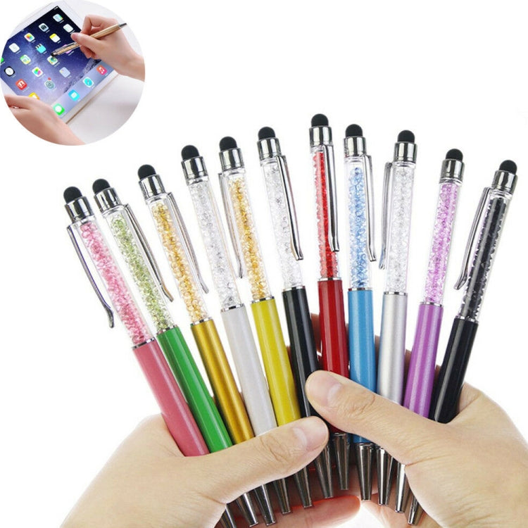 AT-22  2 in 1 Universal Flash Diamond Decoration Capacitance Pen Stylus Ballpoint Pen(Blue) - Stylus Pen by buy2fix | Online Shopping UK | buy2fix