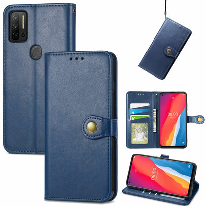 For Ulefone Note 11 Plus Solid Color Leather Buckle Phone Case with Lanyard & Photo Frame & Card Slot & Wallet & Stand Function(Blue) - Ulefone Cases by buy2fix | Online Shopping UK | buy2fix