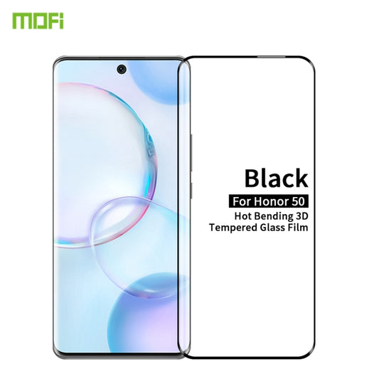 For Honor 50 MOFI 9H 3D Explosion-Proof Hot Bending Full Screen Tempered Glass Film(Black) - Honor Tempered Glass by MOFI | Online Shopping UK | buy2fix
