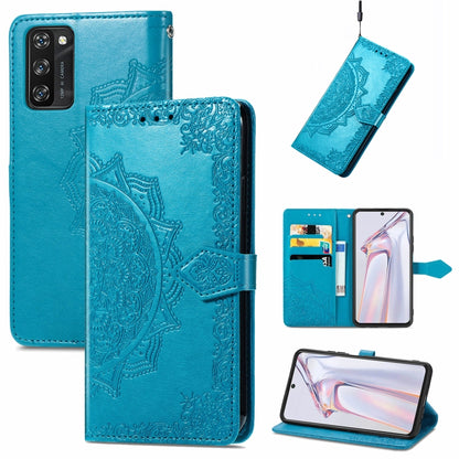 For Blackview A100 Mandala Embossing Pattern Horizontal Flip Leather Case with Holder & Card Slots & Wallet & Lanyard(Blue) - More Brand by buy2fix | Online Shopping UK | buy2fix