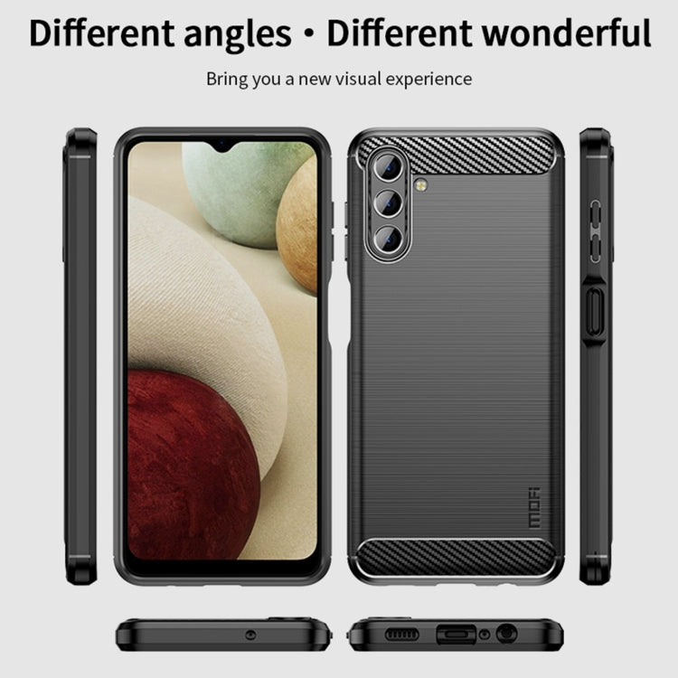 For Samsung Galaxy A13 5G MOFI Gentleness Series Brushed Texture Carbon Fiber Soft TPU Case(Black) - Galaxy Phone Cases by MOFI | Online Shopping UK | buy2fix