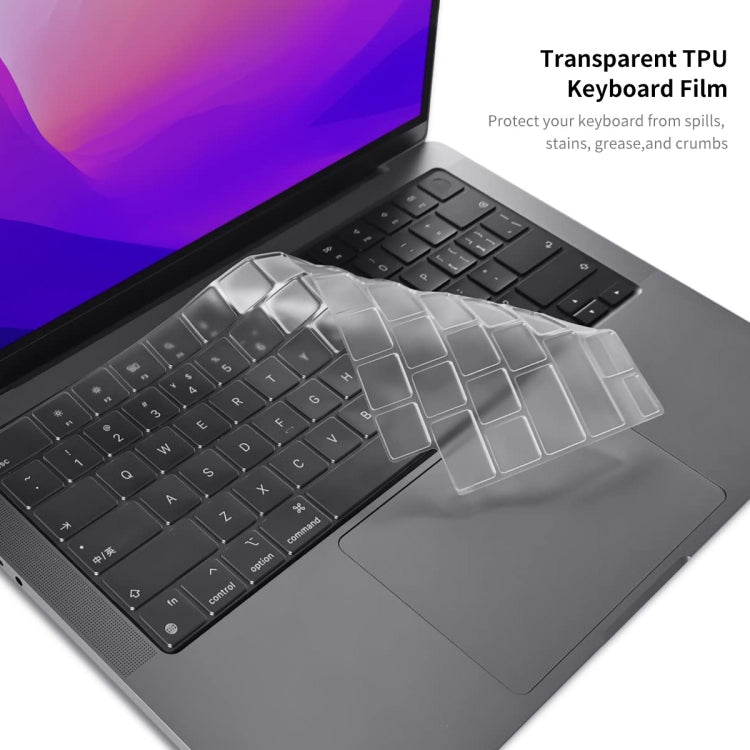 ENKAY Hat-Prince 3 in 1 Crystal Laptop Protective Case + TPU Keyboard Film + Anti-dust Plugs Set for MacBook Pro 16.2 inch A2485 2021/A2880 2023, Version:US Version(Dark Blue) - MacBook Pro Cases by ENKAY | Online Shopping UK | buy2fix