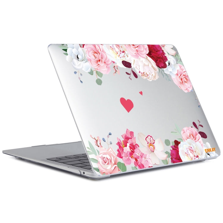 ENKAY Flower Series Pattern Laotop Protective Crystal Case For MacBook Pro 13.3 inch A1706 / A1708 / A1989 / A2159(Peony) - MacBook Pro Cases by ENKAY | Online Shopping UK | buy2fix