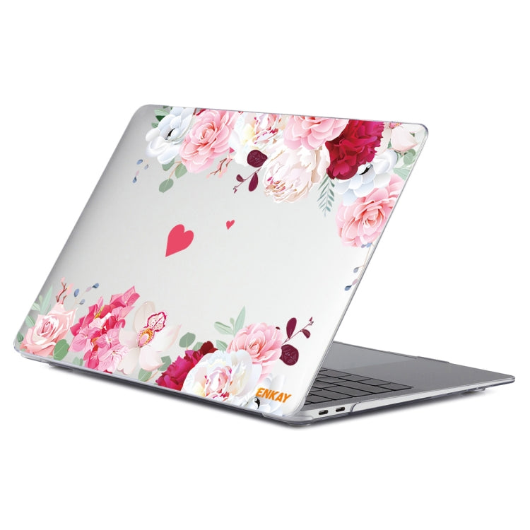 ENKAY Flower Series Pattern Laotop Protective Crystal Case For MacBook Pro 15.4 inch A1707 / A1990(Peony) - MacBook Pro Cases by ENKAY | Online Shopping UK | buy2fix