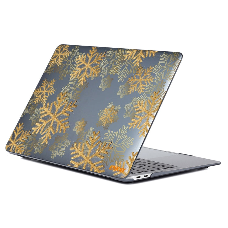 ENKAY Vintage Pattern Series Laotop Protective Crystal Case For MacBook Pro 15.4 inch A1707 / A1990(Golden Snowflake) - MacBook Pro Cases by ENKAY | Online Shopping UK | buy2fix