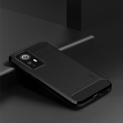 For Xiaomi 12 / 12X MOFI Gentleness Brushed Carbon Fiber Soft TPU Case(Black) - Xiaomi Cases by MOFI | Online Shopping UK | buy2fix