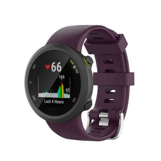 For Garmin Forerunner 45 / Forerunner 45S Universal Twill Solid Color Silicone Watch Band(Purple) - Watch Bands by buy2fix | Online Shopping UK | buy2fix