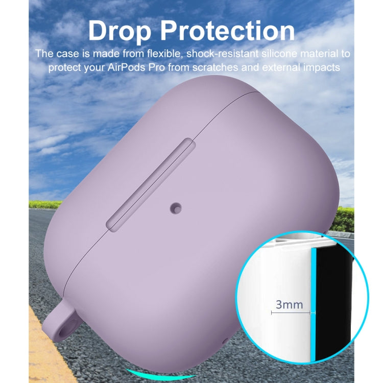 For Apple AirPods Pro 2 2022 ENKAY Thickened Silicone Protective Case with Keychain(Lavender Purple) - For AirPods Pro 2 by ENKAY | Online Shopping UK | buy2fix