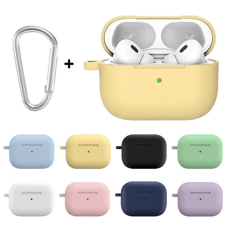 For Apple AirPods Pro 2 2022 ENKAY Thickened Silicone Protective Case with Keychain(Yellow) - For AirPods Pro 2 by ENKAY | Online Shopping UK | buy2fix