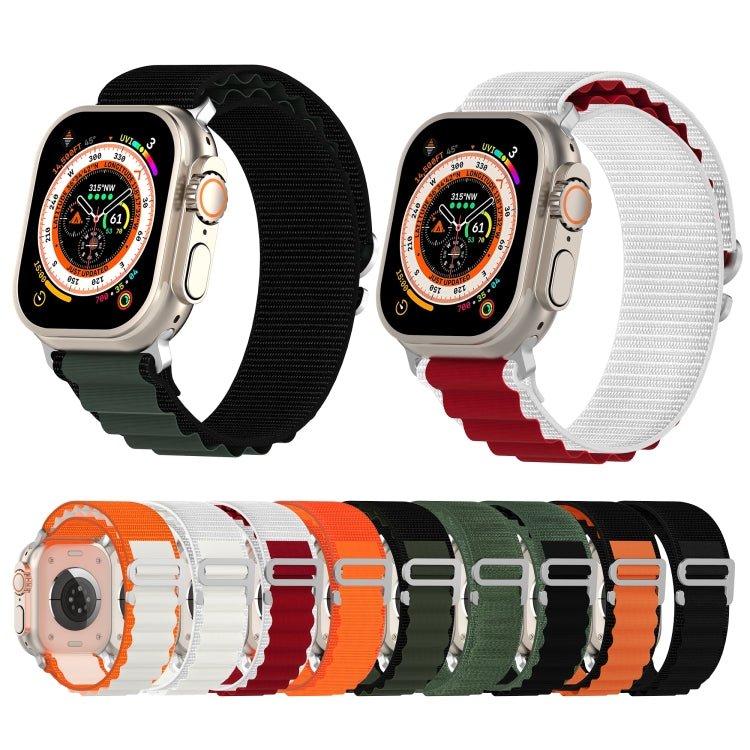 Double Color Nylon Watch Band For Apple Watch Ultra 49mm(Starlight+Red) - Watch Bands by buy2fix | Online Shopping UK | buy2fix