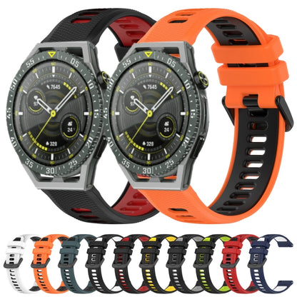 For Huawei Watch GT3 SE 22mm Sports Two-Color Silicone Watch Band(White+Black) - Watch Bands by buy2fix | Online Shopping UK | buy2fix