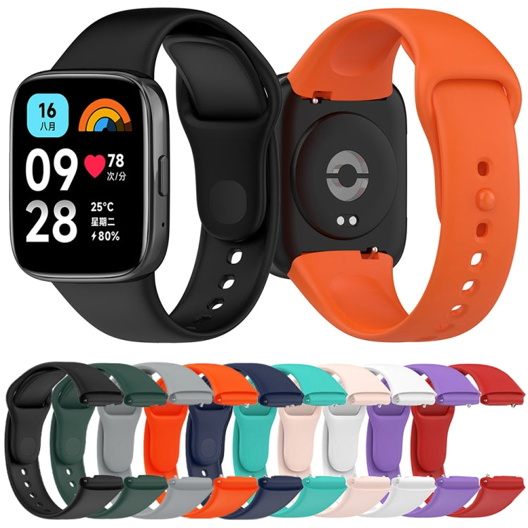 For Redmi Watch 3 Lite Sports Solid Color Silicone Replacement Watch Band(Black) - Watch Bands by buy2fix | Online Shopping UK | buy2fix