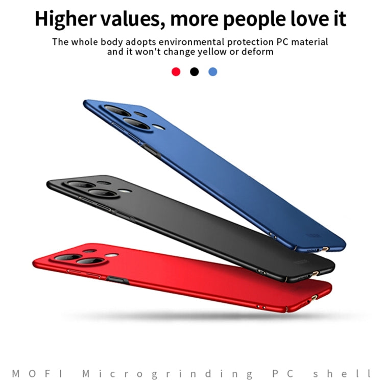 For Xiaomi Redmi Note 13 4G MOFI Micro-Frosted PC Ultra-thin Hard Phone Case(Red) - Note 13 Cases by MOFI | Online Shopping UK | buy2fix