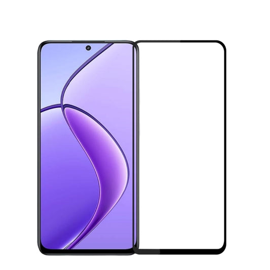 For Realme 12 PINWUYO 9H 2.5D Full Screen Tempered Glass Film(Black) - Realme Tempered Glass by PINWUYO | Online Shopping UK | buy2fix