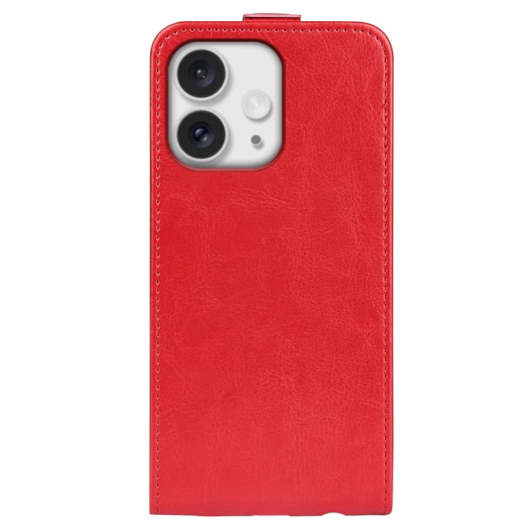 For iPhone 16 Pro R64 Texture Single Vertical Flip Leather Phone Case(Red) - iPhone 16 Pro Cases by buy2fix | Online Shopping UK | buy2fix