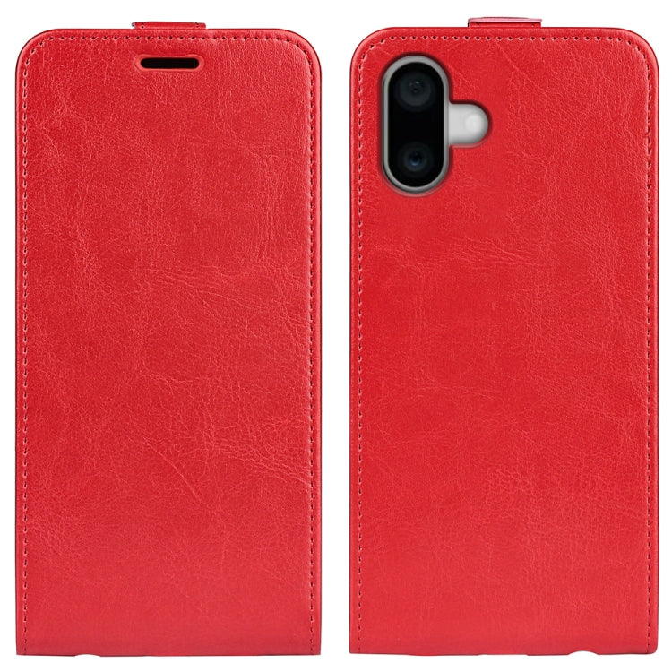 For iPhone 16 Plus R64 Texture Single Vertical Flip Leather Phone Case(Red) - iPhone 16 Plus Cases by buy2fix | Online Shopping UK | buy2fix