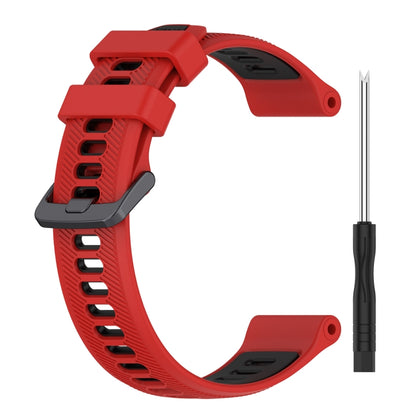 For Garmin Forerunner 965 Sports Two-Color Silicone Watch Band(Red+Black) - Watch Bands by buy2fix | Online Shopping UK | buy2fix