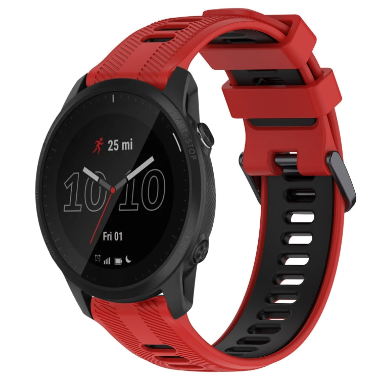 For Garmin Forerunner 945 Sports Two-Color Silicone Watch Band(Red+Black) - Watch Bands by buy2fix | Online Shopping UK | buy2fix