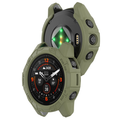 For Garmin Epix Pro / Epix Pro Gen 2 42mm / Fenix 7S / 7S Pro Armored TPU Half Wrapped Watch Protective Case(Green) - Watch Cases by buy2fix | Online Shopping UK | buy2fix