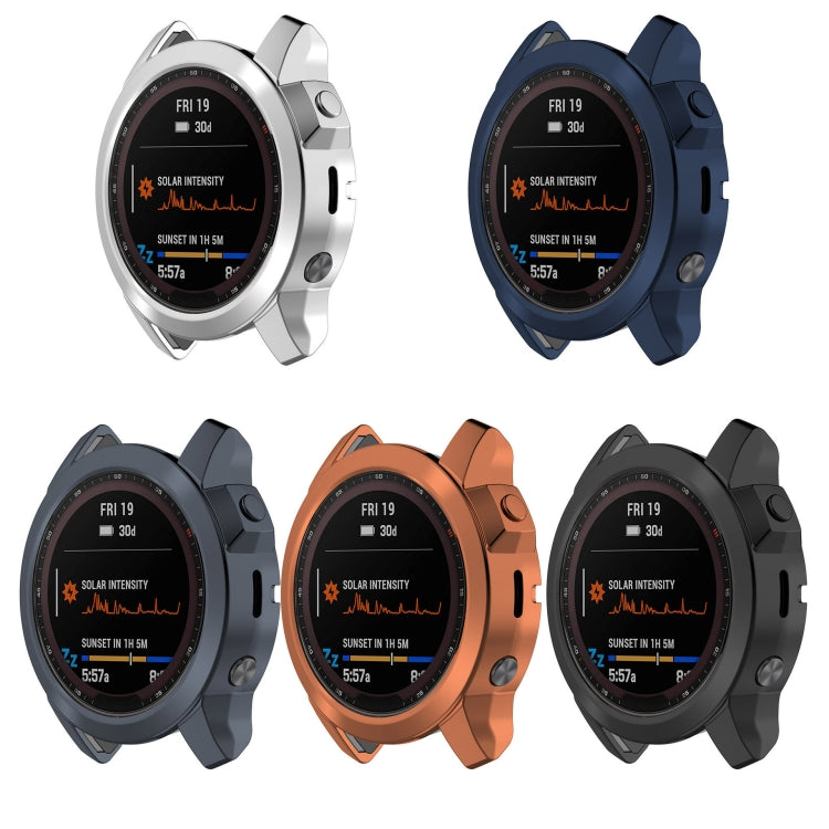 For Garmin Fenix 7S Pro Half Package Electroplated TPU Watch Protective Case(Black) - Watch Cases by buy2fix | Online Shopping UK | buy2fix