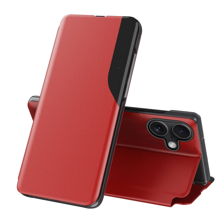 For iPhone 16 Side Display Flip Leather Phone Case(Red) - More iPhone Cases by buy2fix | Online Shopping UK | buy2fix