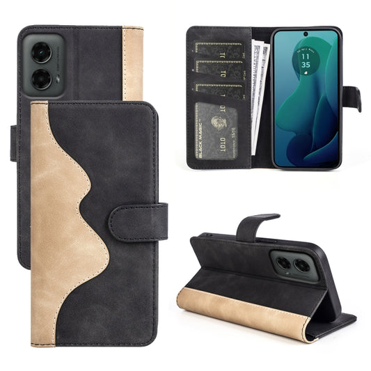 For Motolora Moto G 5G 2024 Stitching Horizontal Flip Leather Phone Case(Black) - Motorola Cases by buy2fix | Online Shopping UK | buy2fix