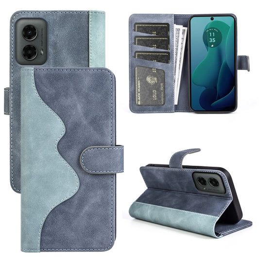 For Motolora Moto G 5G 2024 Stitching Horizontal Flip Leather Phone Case(Blue) - Motorola Cases by buy2fix | Online Shopping UK | buy2fix