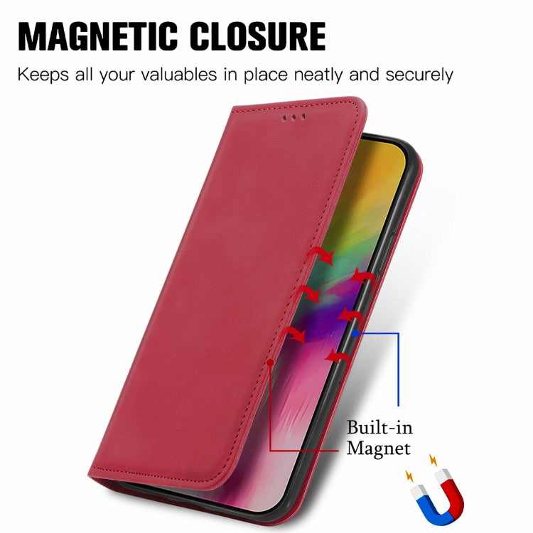 For iPhone 16 Plus Retro Skin Feel Magnetic Flip Leather Phone Case(Red) - iPhone 16 Plus Cases by buy2fix | Online Shopping UK | buy2fix