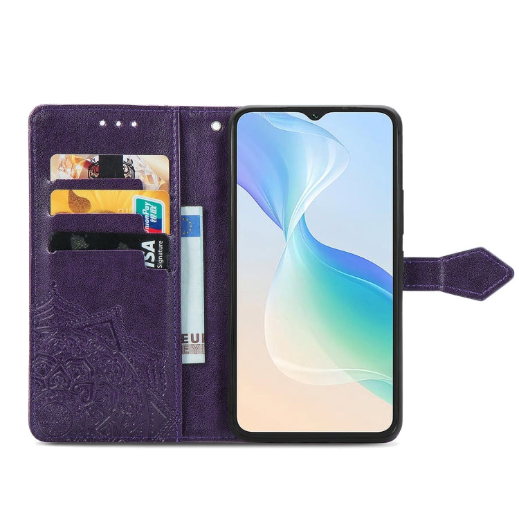 For Blackview C30 Mandala Flower Embossed Leather Phone Case(Purple) - More Brand by buy2fix | Online Shopping UK | buy2fix