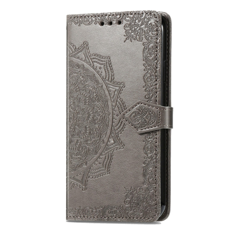 For Blackview A96 Mandala Flower Embossed Leather Phone Case(Gray) - More Brand by buy2fix | Online Shopping UK | buy2fix