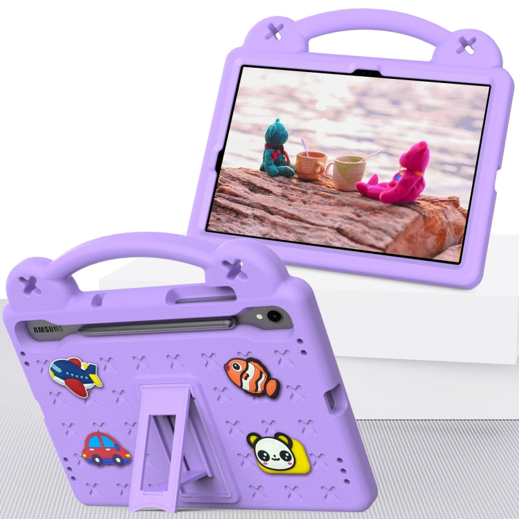 For Samsung Galaxy Tab S7 T870 Handle Kickstand Children EVA Shockproof Tablet Case(Light Purple) - Galaxy Tab S7 by buy2fix | Online Shopping UK | buy2fix