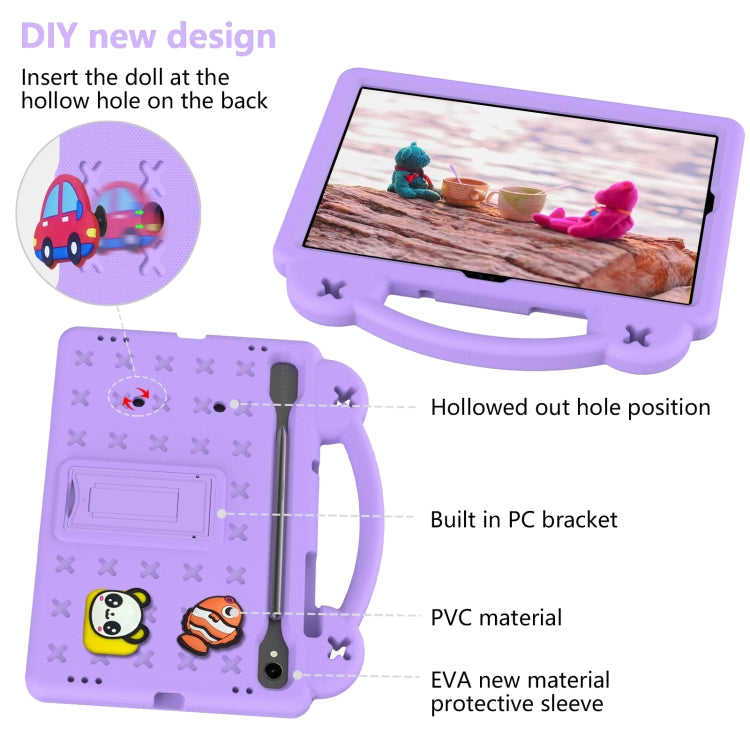 For Samsung Galaxy Tab S9 FE / X510N Handle Kickstand Children EVA Shockproof Tablet Case(Light Purple) - Galaxy Tab S9 FE by buy2fix | Online Shopping UK | buy2fix