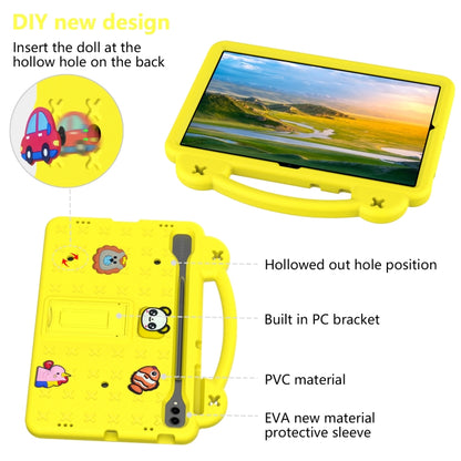 For Samsung Galaxy Tab S9 FE+ 12.4 X610N Handle Kickstand Children EVA Shockproof Tablet Case(Yellow) - Galaxy Tab S9 FE+ by buy2fix | Online Shopping UK | buy2fix