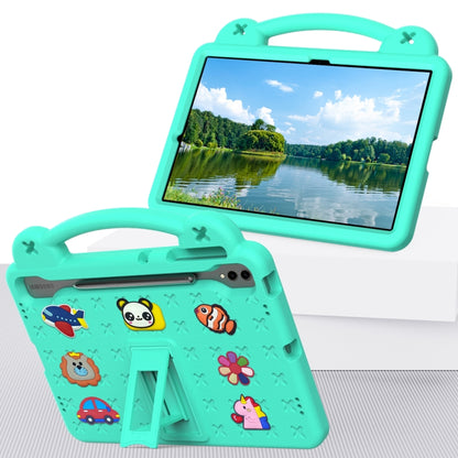 For Samsung Galaxy Tab S9+ 12.4 X810 Handle Kickstand Children EVA Shockproof Tablet Case(Mint Green) - Galaxy Tab S9+ Cases by buy2fix | Online Shopping UK | buy2fix