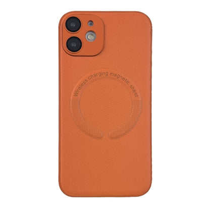 For  iPhone 12 MagSafe Leather All-inclusive TPU Shockproof Phone Case(Orange) - iPhone 12 / 12 Pro Cases by buy2fix | Online Shopping UK | buy2fix