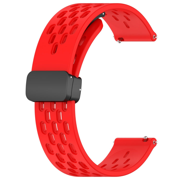 For Amazfit GTS 4 20mm Folding Magnetic Clasp Silicone Watch Band(Red) - Watch Bands by buy2fix | Online Shopping UK | buy2fix